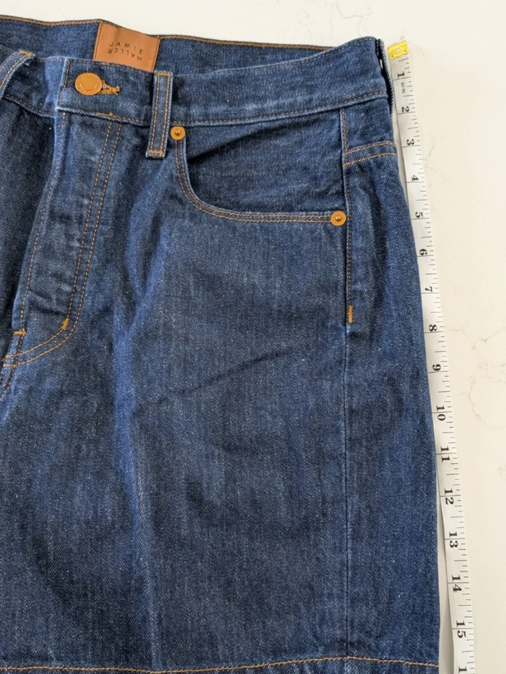 JAMIE HALLER The Tailor Short Indigo Denim Shorts Size 26 Made In USA $380 NWT - Picture 11 of 12